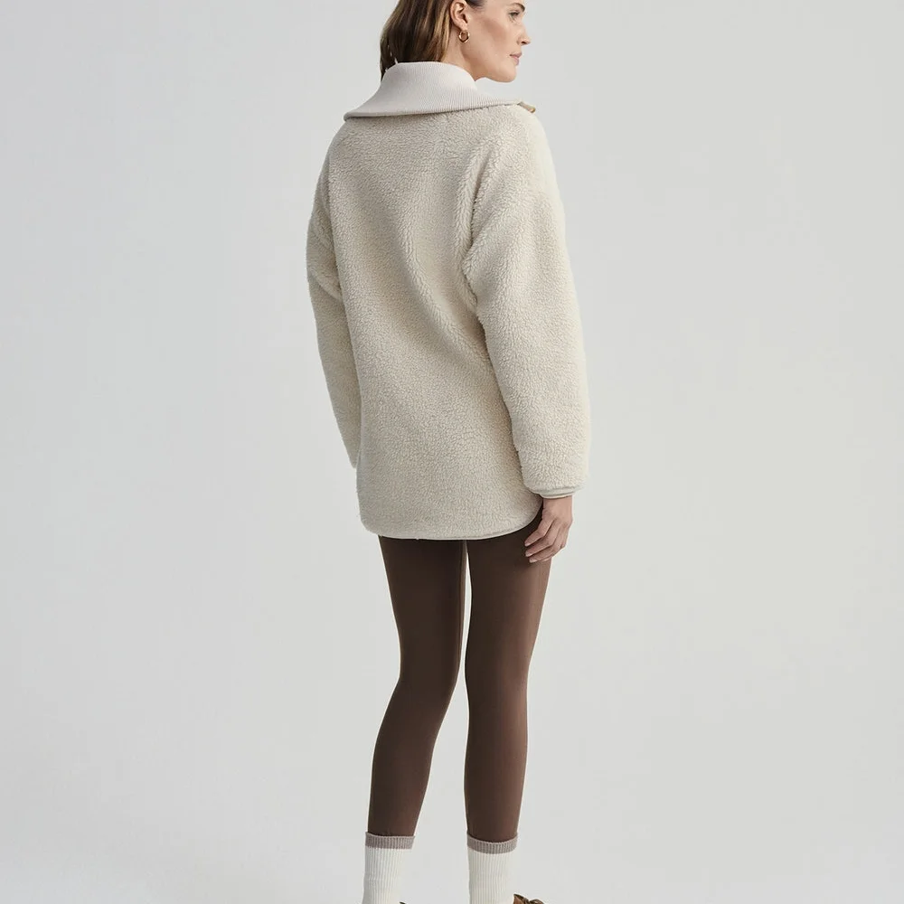 Women's Cream Sherpa Jacket - Picture 6 of 8